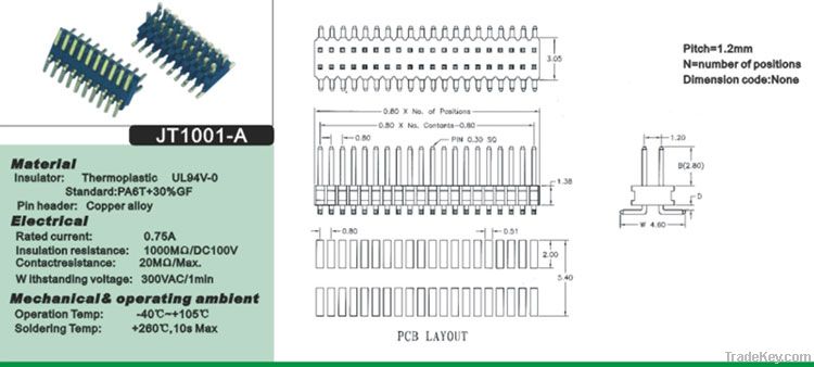 0.8/1.0/1.2mm Pin headers &amp; sockets