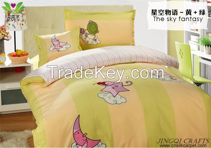 Breathable hand woven 100% cotton bedding sets 4pcs Ventilate Massage Function zz4005