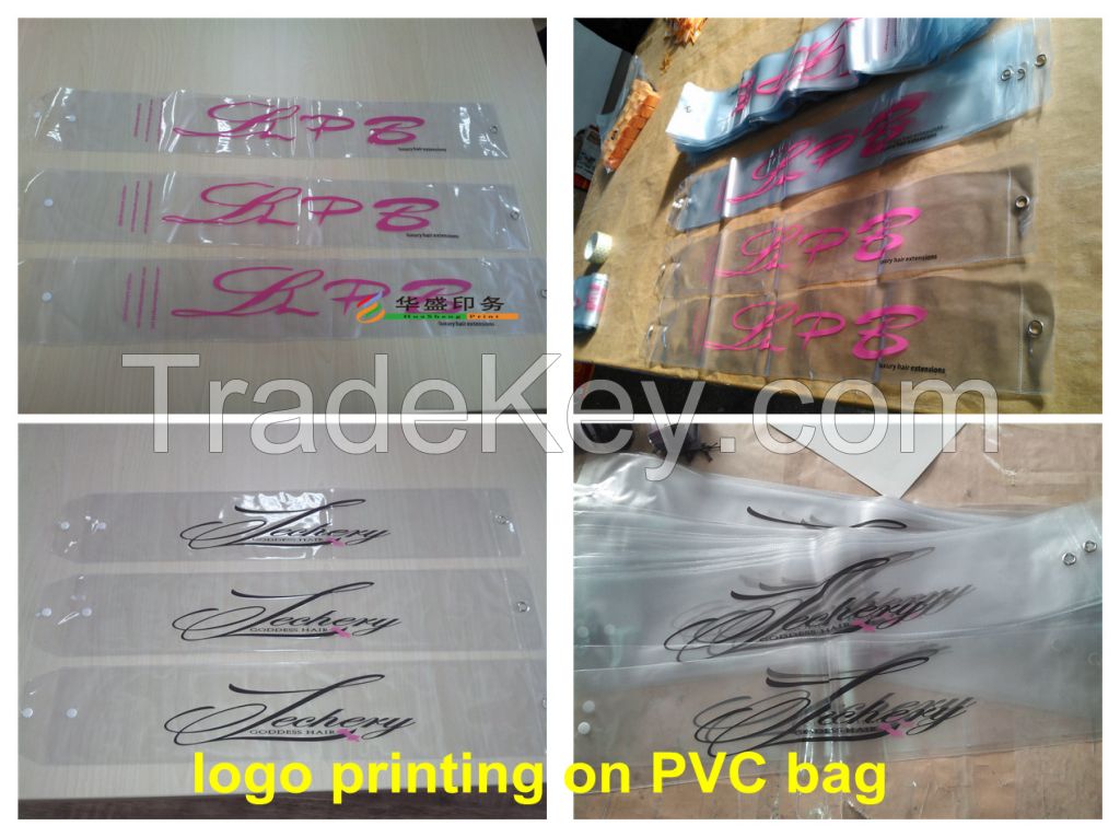 Custom pvc hair packing bag, vinyl wig bag, plastic hair extension bag