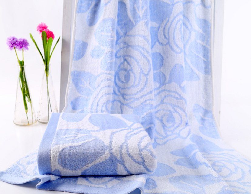 bamboo fiber yarn dyed jacquard bath towel