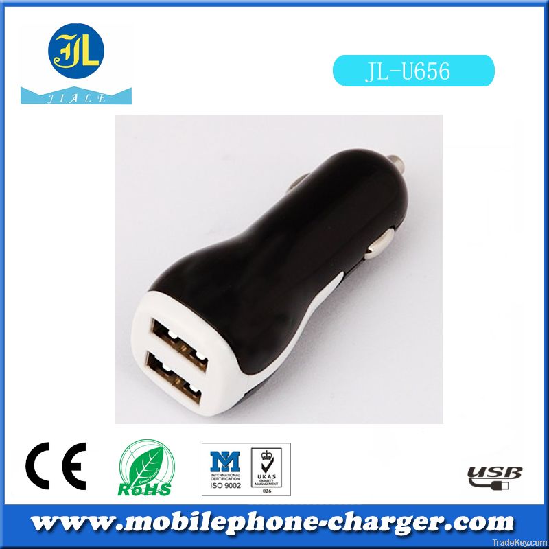 New style dual usb car charger for the cell phone with 2.0 usb port