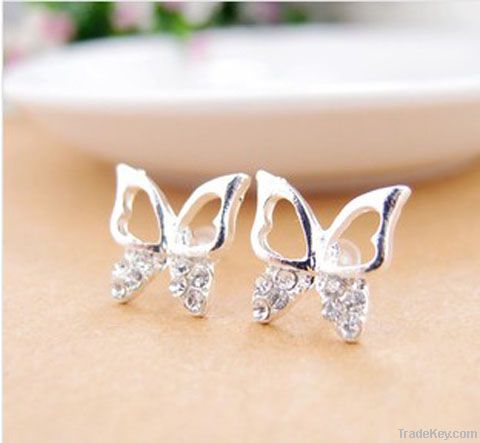 butterfly rhinestone studs