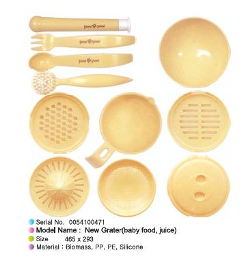 bioplastic grater (baby food, juice)