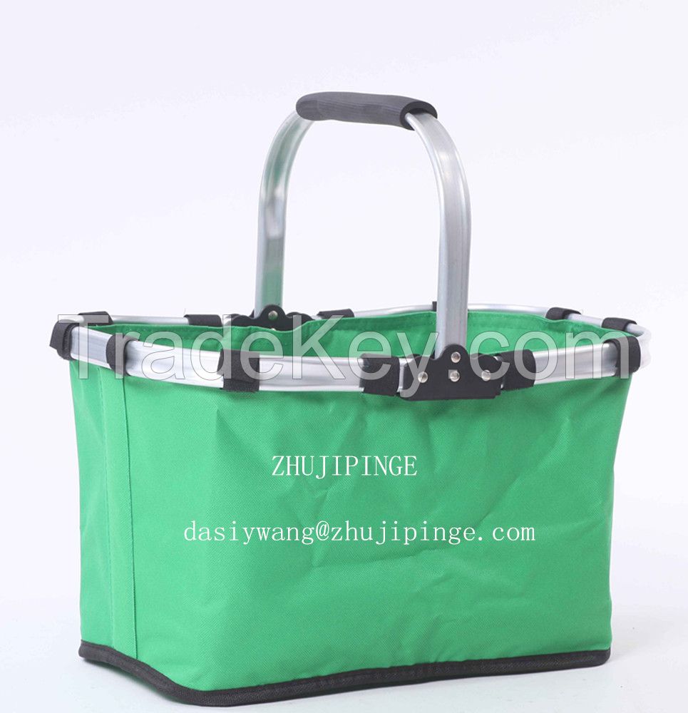 Hot sale 2015 outdoor usage 600D Oxford aluminum collapisble foldable picnic storage  basket