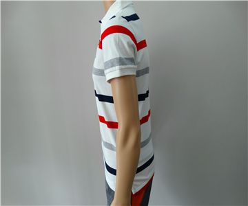 latest fashion man polo shirt,Striped Polo Shirt