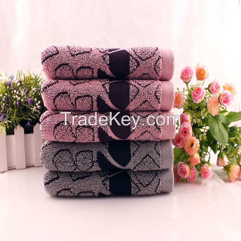 Pure Cotton Satin Gear Jacquard Towel Set, High-quality