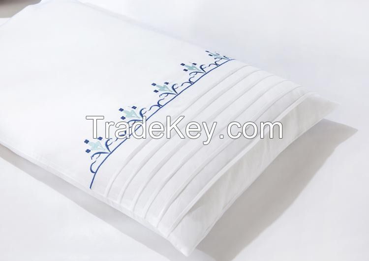 100% Cotton White Embroidery Design Hotel Duvet Cover Set