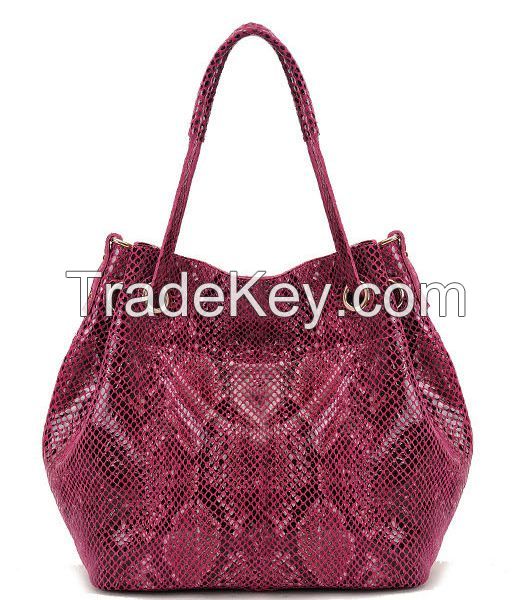 Snake print leather tote bag business bag shoulder bag 