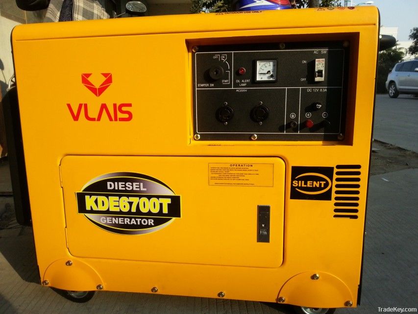 VLAIS KDE6700T silent diesel generator 5KW diesel generator 6.5KVA