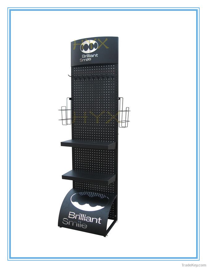 double-sided metal display shelves, socks retail display rack, glove met