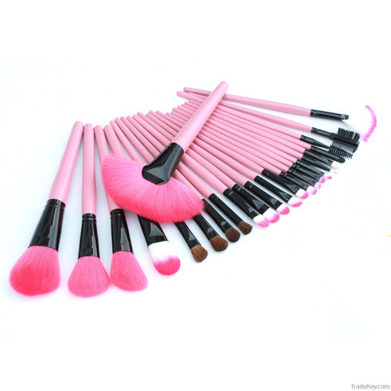 24 Pieces Makeup Brush Set Pink Color