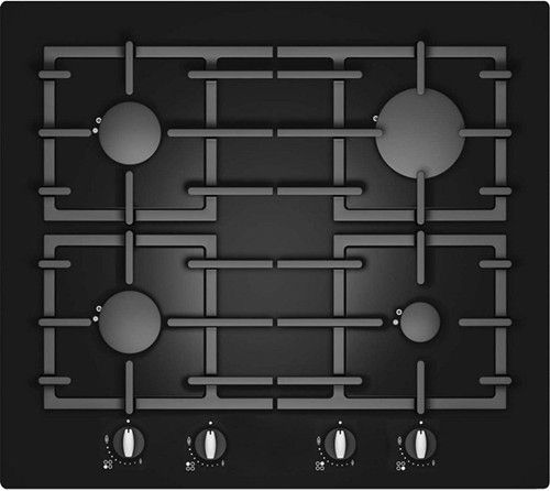 built- in gas hob with glass