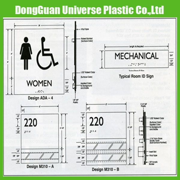 customize Braille Signage female toilet sign