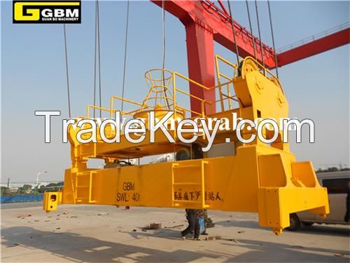 telescopic hydraulic container spreader