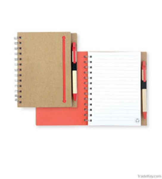 eco-friendly spiral notebook with pen