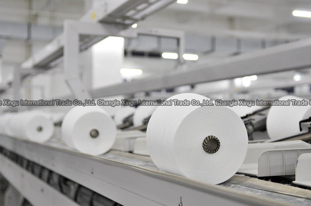 100% polyester spun yarn in raw white virgin T30S