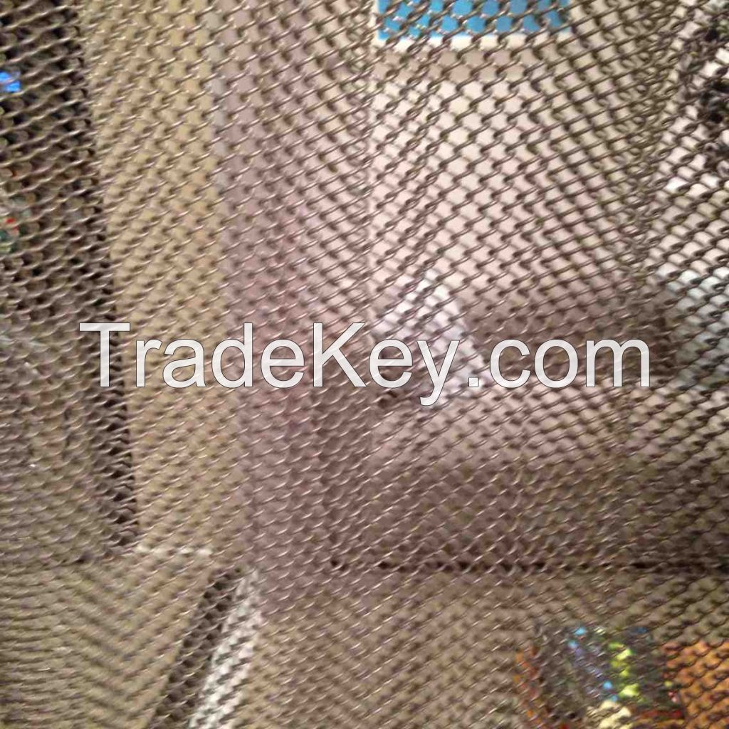 metallic coil drapery/hanging room divider