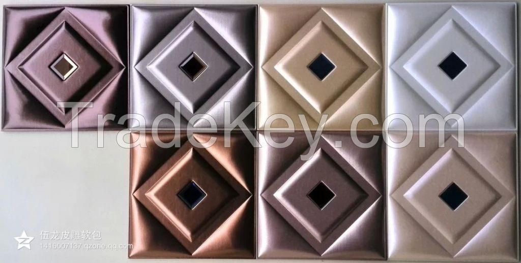 3d carving leather wall tiles/wall decoration 