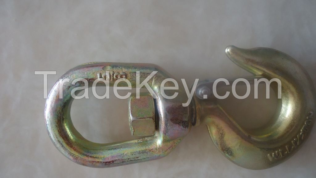 S322 swivel eye hook, zinc plated ,red painted 