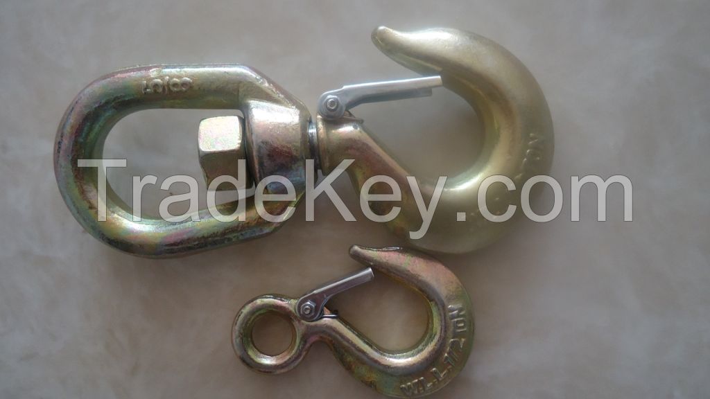 S322 swivel eye hook, zinc plated ,red painted 