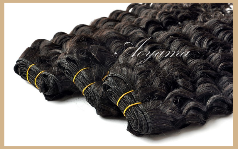 Free Shipping Aoyama Hair Products Deep Wave Natural Color Virgin Brazilian Hair Extension 