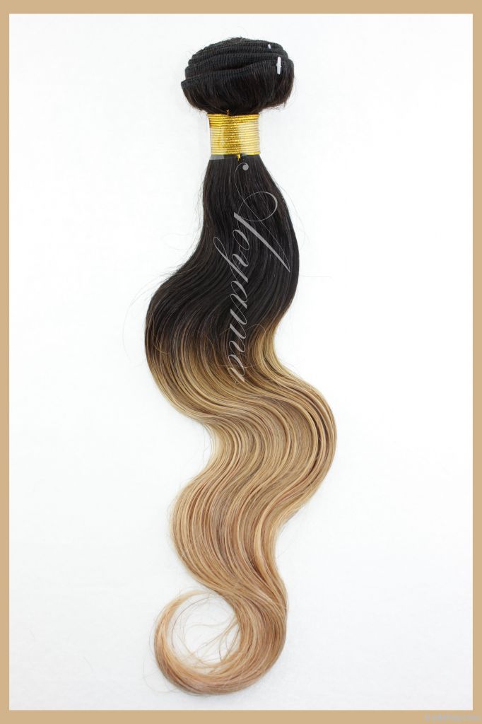 Free Shipping 2 tone colors Virgin Brazilian Human Hair 5A Grade