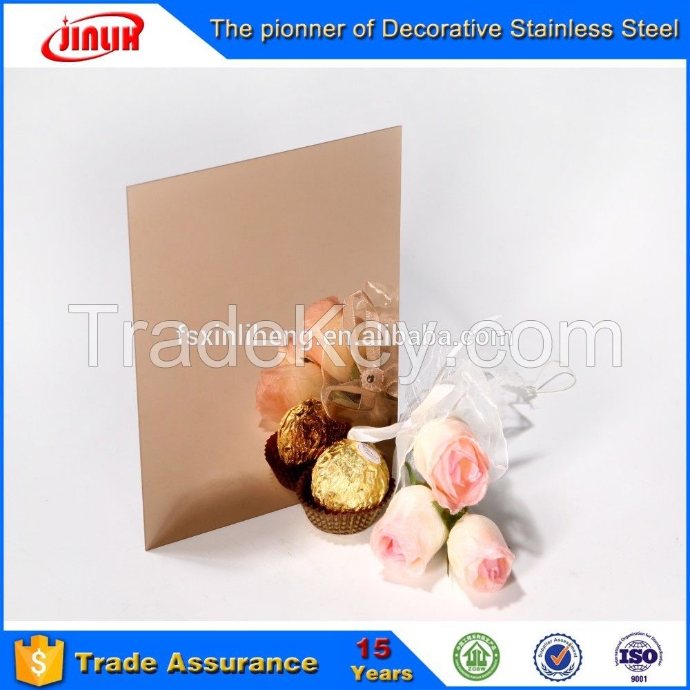 No.8 Mirror Ti-Gold Finish stainless steel decorative sheet