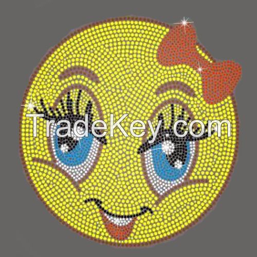 Smile Smiley Face Emoji rhinestone heat transfers