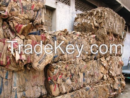 Kraft paper wastes in bales