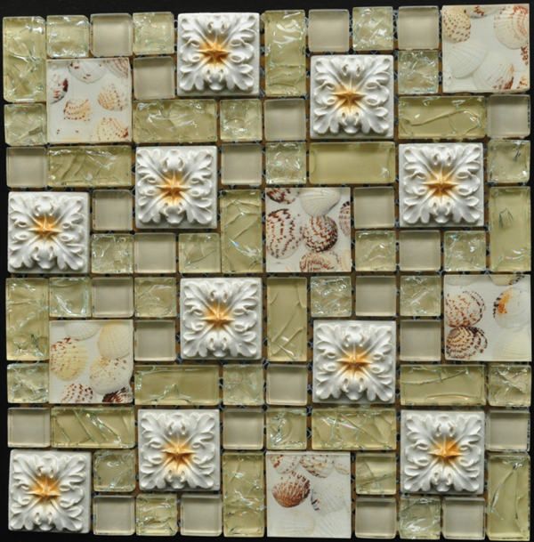 swimming pool crystal glass mix resin mosaic tile