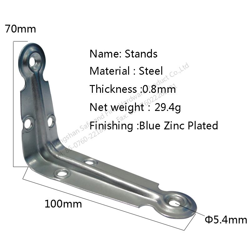 3 inch&Atilde;4 inch Zinc Plated Steel Corner Brace