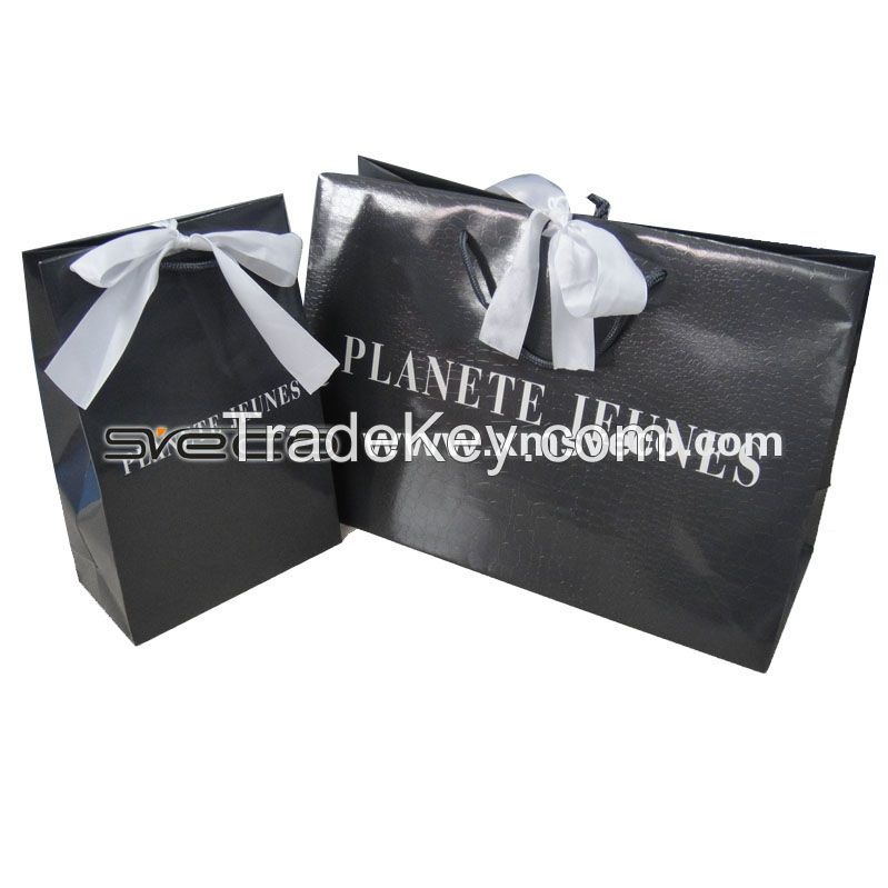 Paper bag with handle, glossy lamination