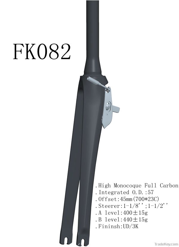 FK082 full carbon fiber monocoque road bike fork bicycle part rigid bi