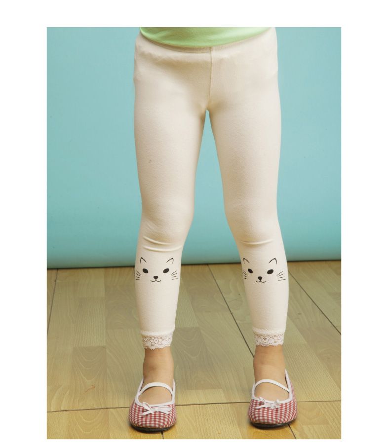 Girl spring&summer leggings baby girl cute lace slim cotton trousers in stock