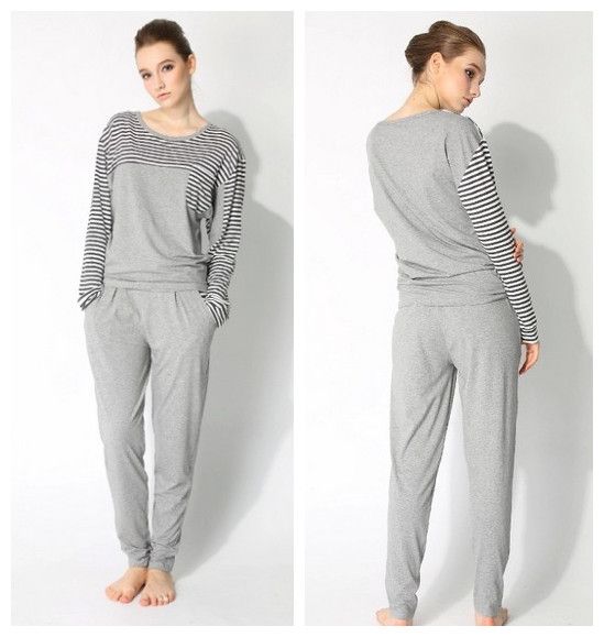 Women's spring&autumn pajamas Lady's long sleeves cotton nightwear sets adult's sleepwear 