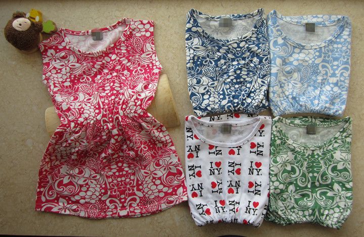 Children stock wholesale baby girl's cotton floral dress skirts