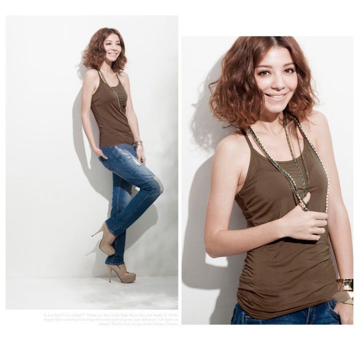 Women's clothing in stock Ladies tank top wholesale high quality girl cotton T-shirts