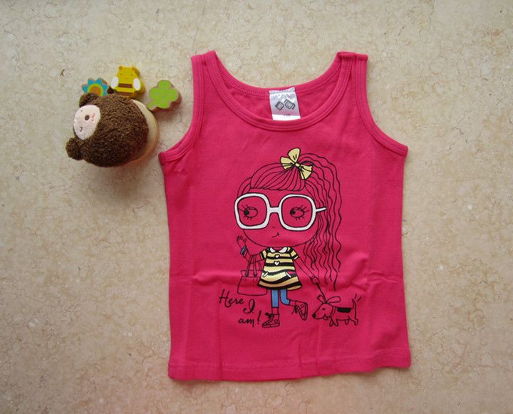 cheap Kids girl tank top stock baby summer clothing stock