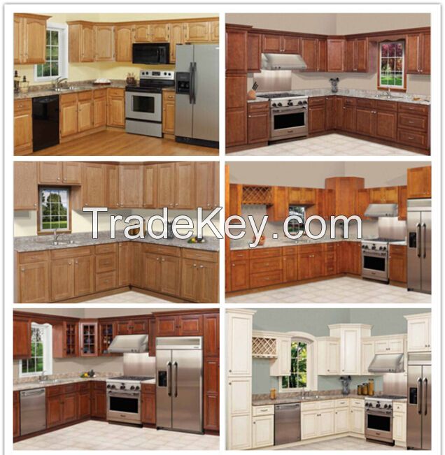 Solid wood kitchen cabinet China manufacturer 100% true factory