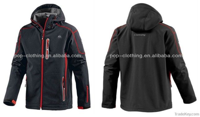 waterproof 100 polyester mens soft shell jacket