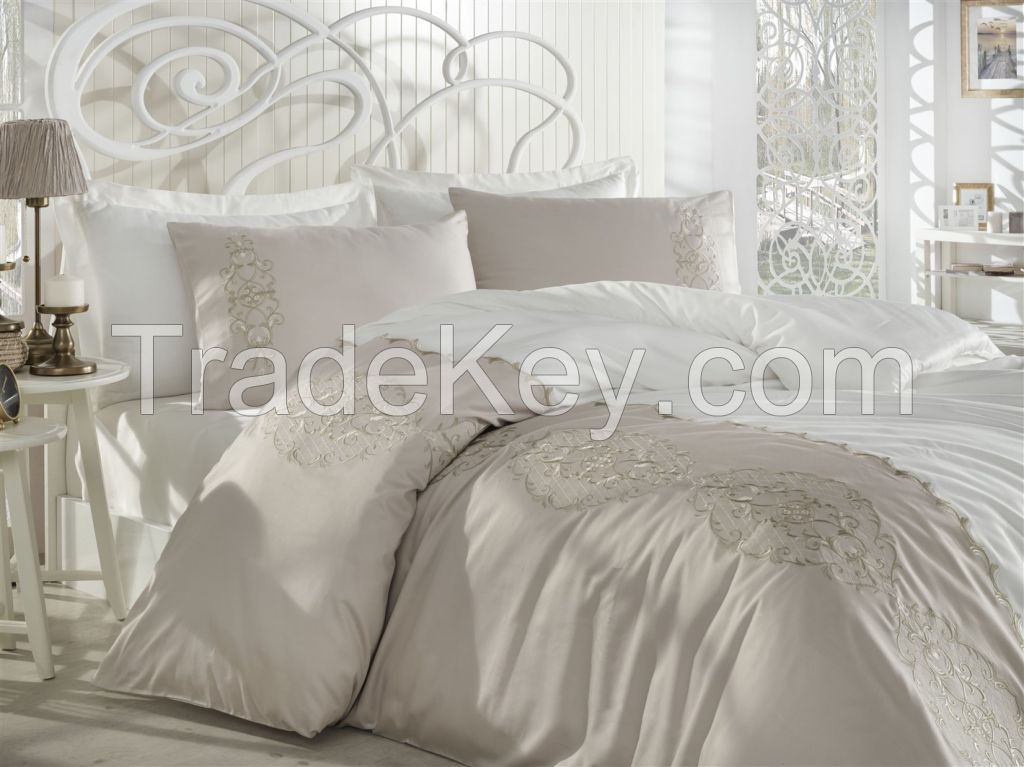 Cotton Satin King Size Duvet Cover Set - Elegance