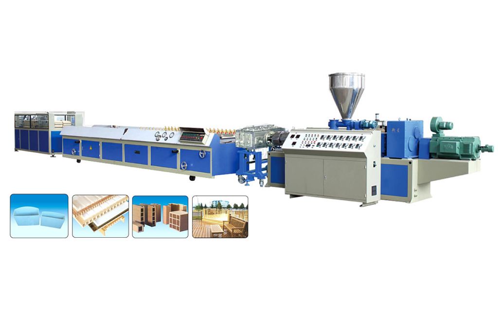 PVC, PE and PP Wood Plastic Profile Bar Production Line