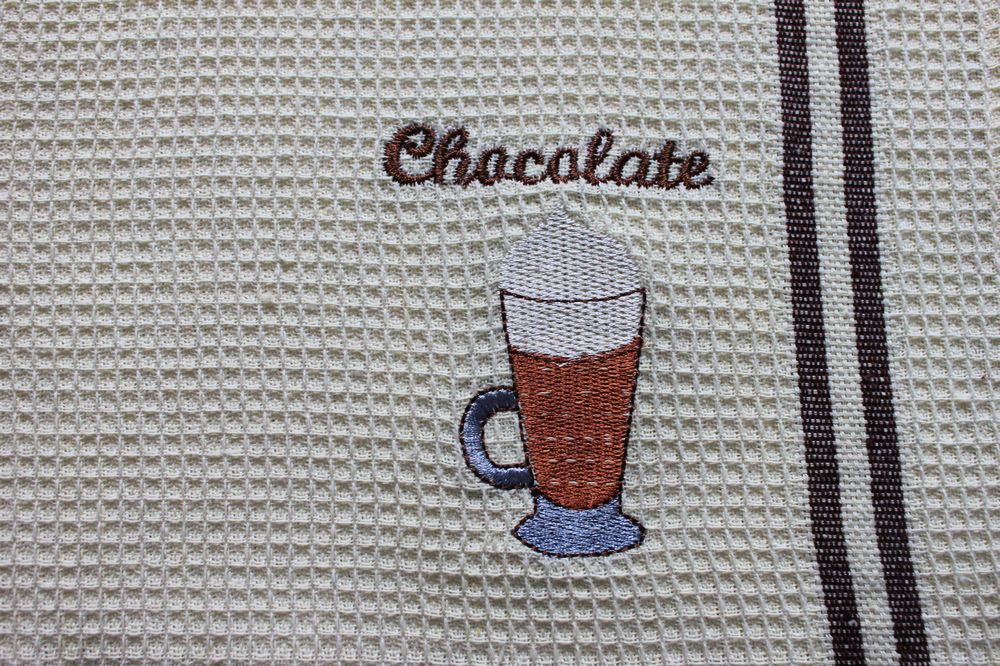 Embroidered tea towel