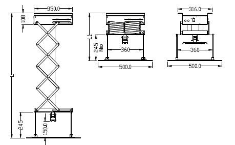 Scissor Type Motorized Projector Ceiling Mount