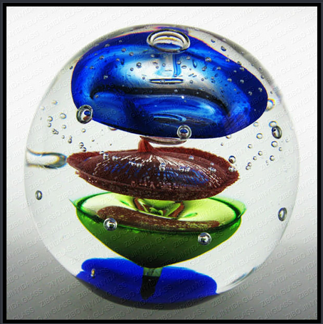 Art Glass Bubble Ball Paperweight