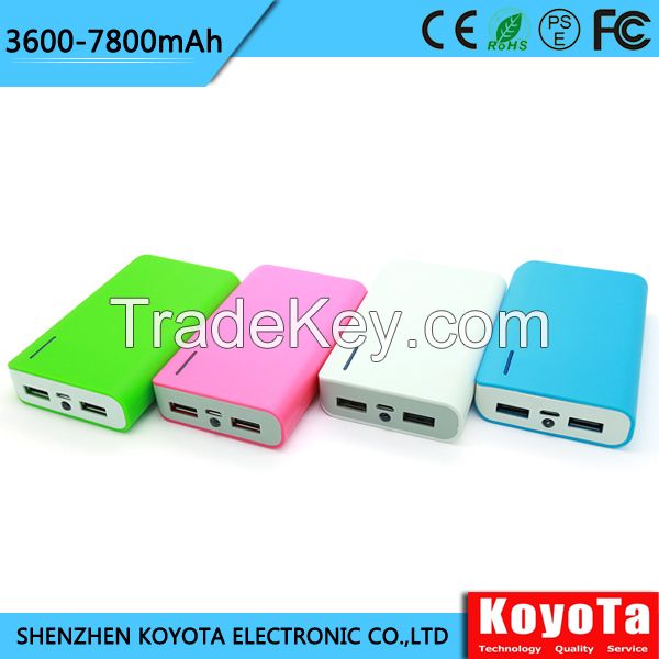 real capacity 18650 power bank 7800mah factory directly