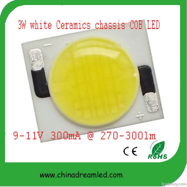 3 years warranty hot new and good quality3 watt white Ceramics led cob