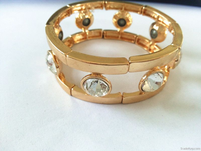 Sets gem bracelet Gold-plated fashion shiny lasting sheen