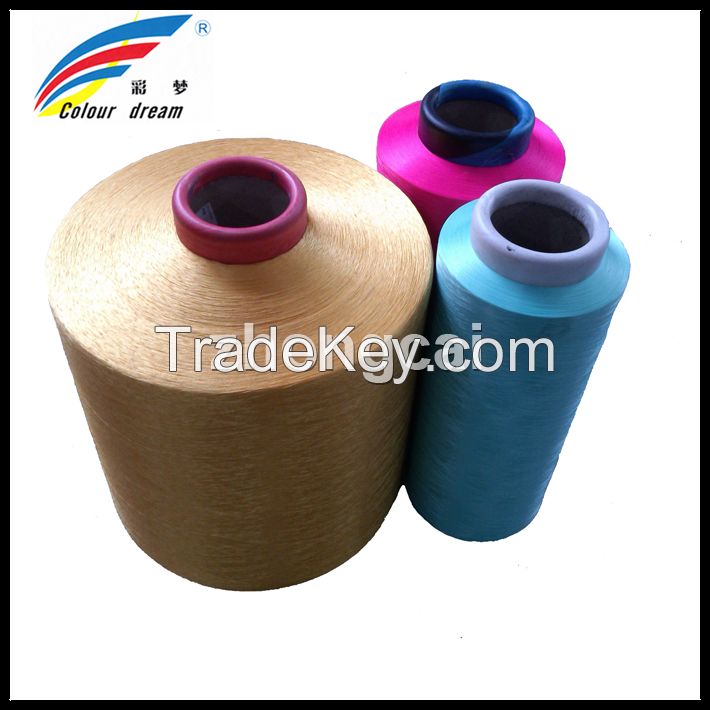 100% Polyester Yarn DTY(Draw Texturing Yarn),Color DTY 75D-600D,Semi-dull DTY ,Bright DTY