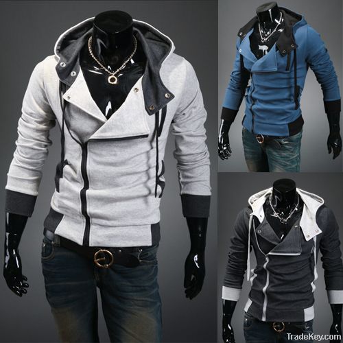 Men hooded cardigan cultivate one's morality men's fleece coat